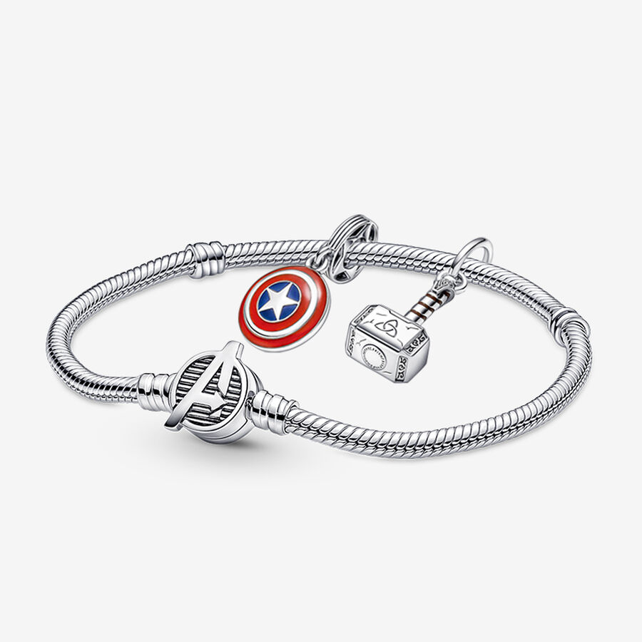 Conjunto de Regalo Pulsera Escudo Capitán América y Martillo de Thor Los Vengadores de Marvel image number 0